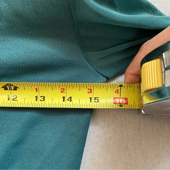 Monk & Lou Annette midi scoop neck bodycon dress chiffon sleeves Sz S/M - Picture 9 of 10